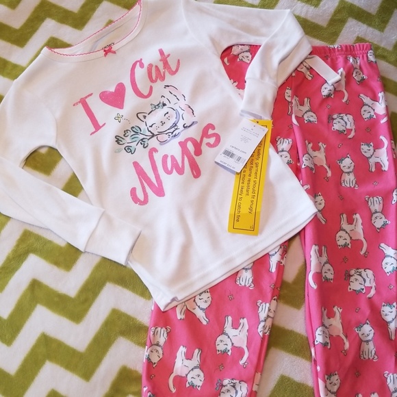 Carter's "I Love Cat Naps" Pajamas Set NWT $22 - Picture 2 of 2